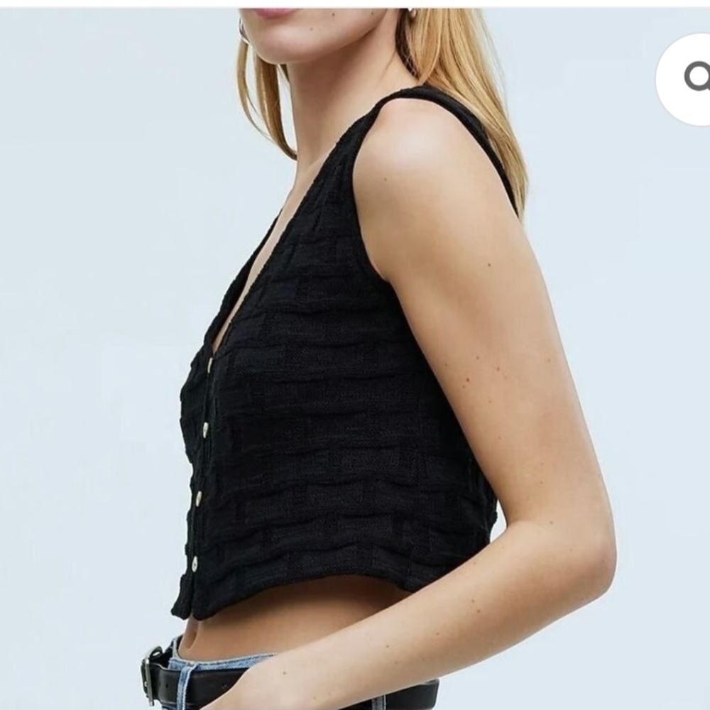 Madewell Black Textured Tank Top